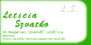 leticia szvatko business card